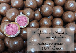 Liofilizowana borówka amerykańska w czekoladzie gorzkiej 64% cacao opakowanie 100g