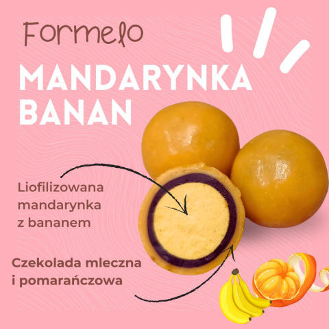 Liofilizowana mandarynka z bananem w czekoladzie mlecznej i pomarańczoowej 100g opakowanie bag