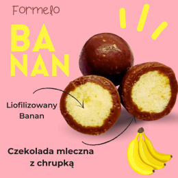 Liofilizowany banan w czekoladzie mlecznej z chrupką 100g opakowanie bag